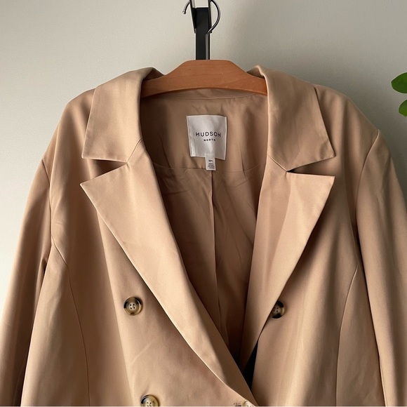Hudson North Double Breasted Blazer Suit Jacket Tan Womens Plus Size 20W - Picture 3 of 8